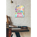 Epic Art 'Red Vase Of Flowers' by Linda Woods, Acrylic Glass Wall Art,12x16
