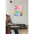 Epic Art 'Blue Vase Of Flowers' by Linda Woods, Acrylic Glass Wall Art,12x16