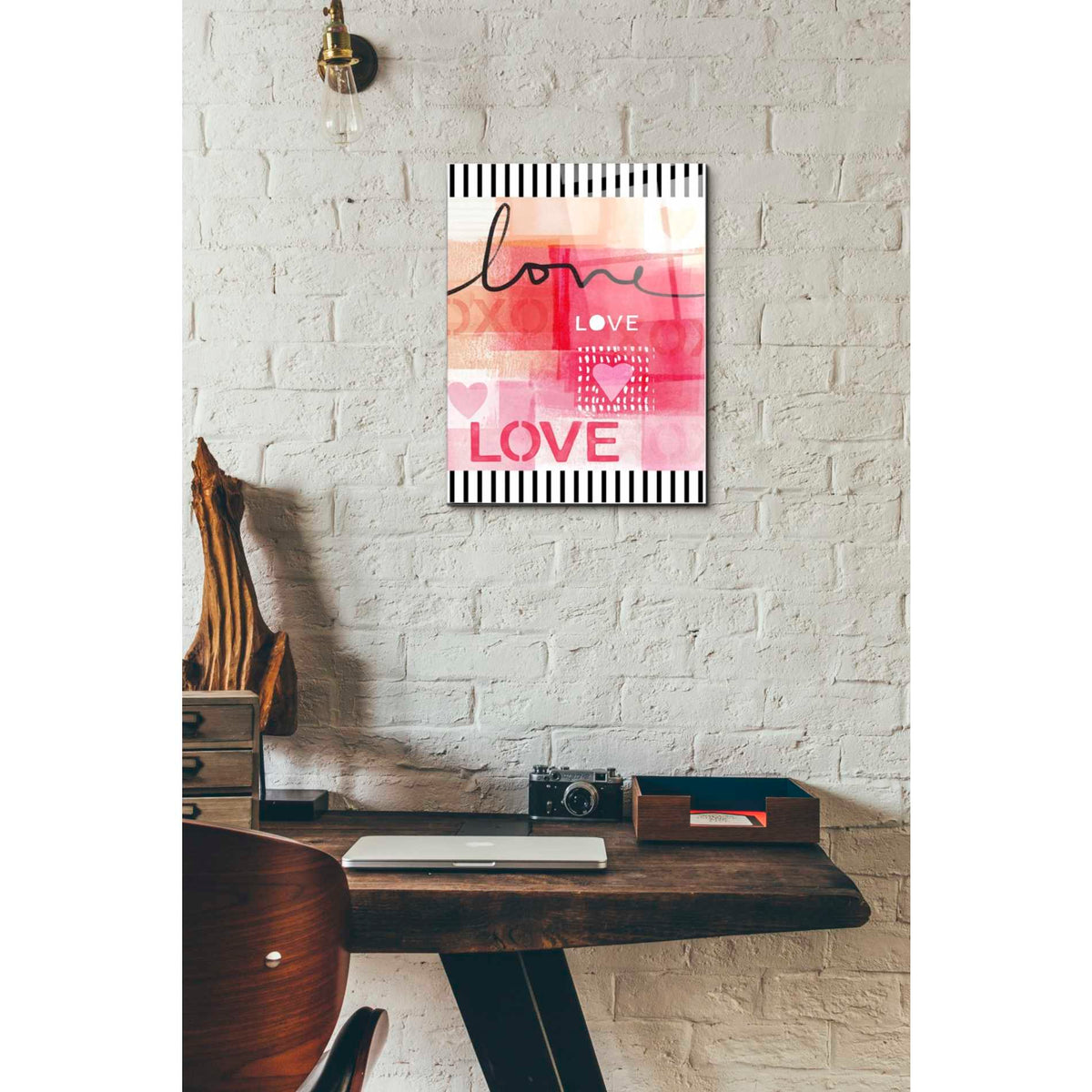 Epic Art 'Love Vertical' by Linda Woods, Acrylic Glass Wall Art,12x16