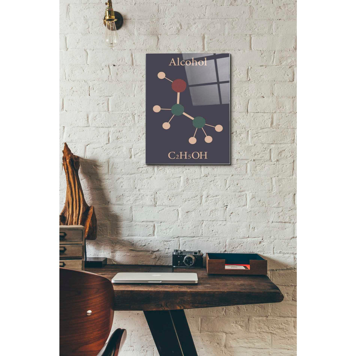 Epic Art 'Alcohol Molecule' Acrylic Glass Wall Art,12x16