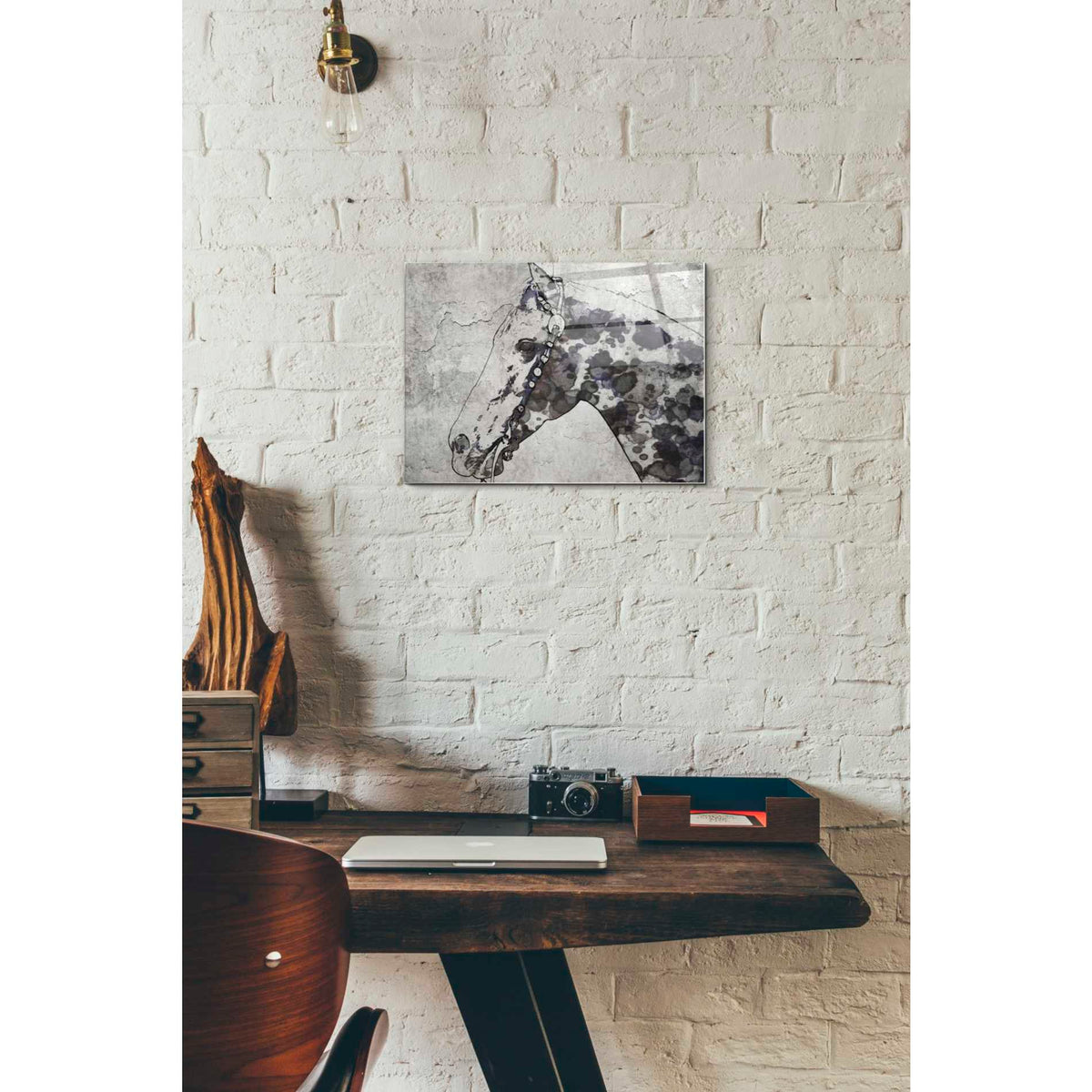 Epic Art 'Black Ghost Horse 2' by Irena Orlov, Acrylic Glass Wall Art,12x16