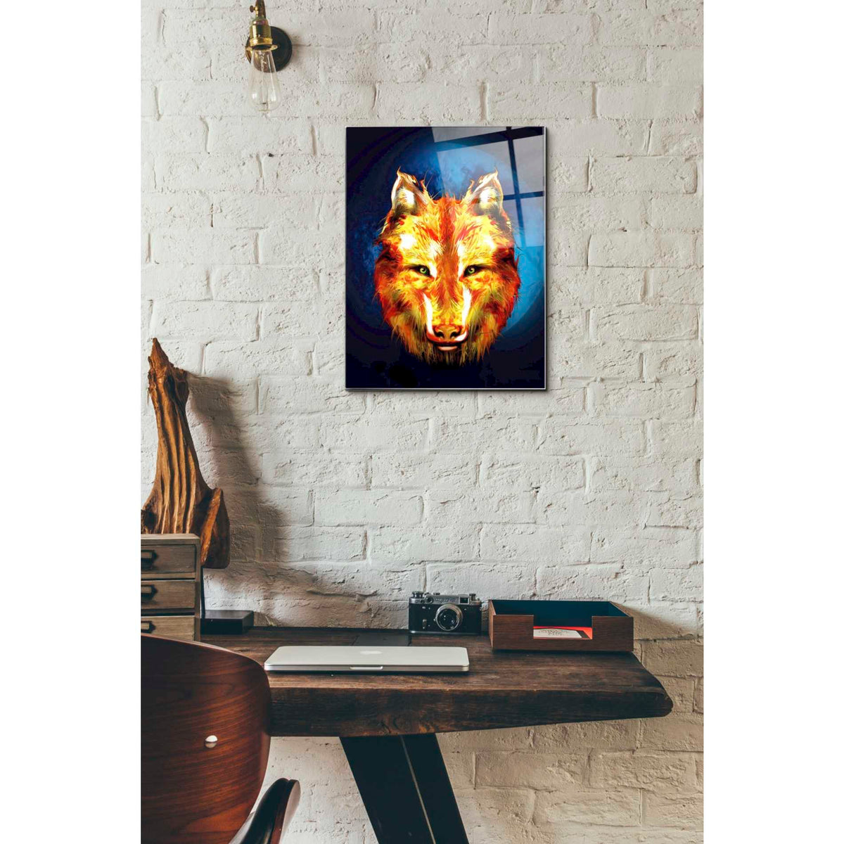 Epic Art 'Lone Wolf' by Michael Stewart, Acrylic Glass Wall Art,12x16
