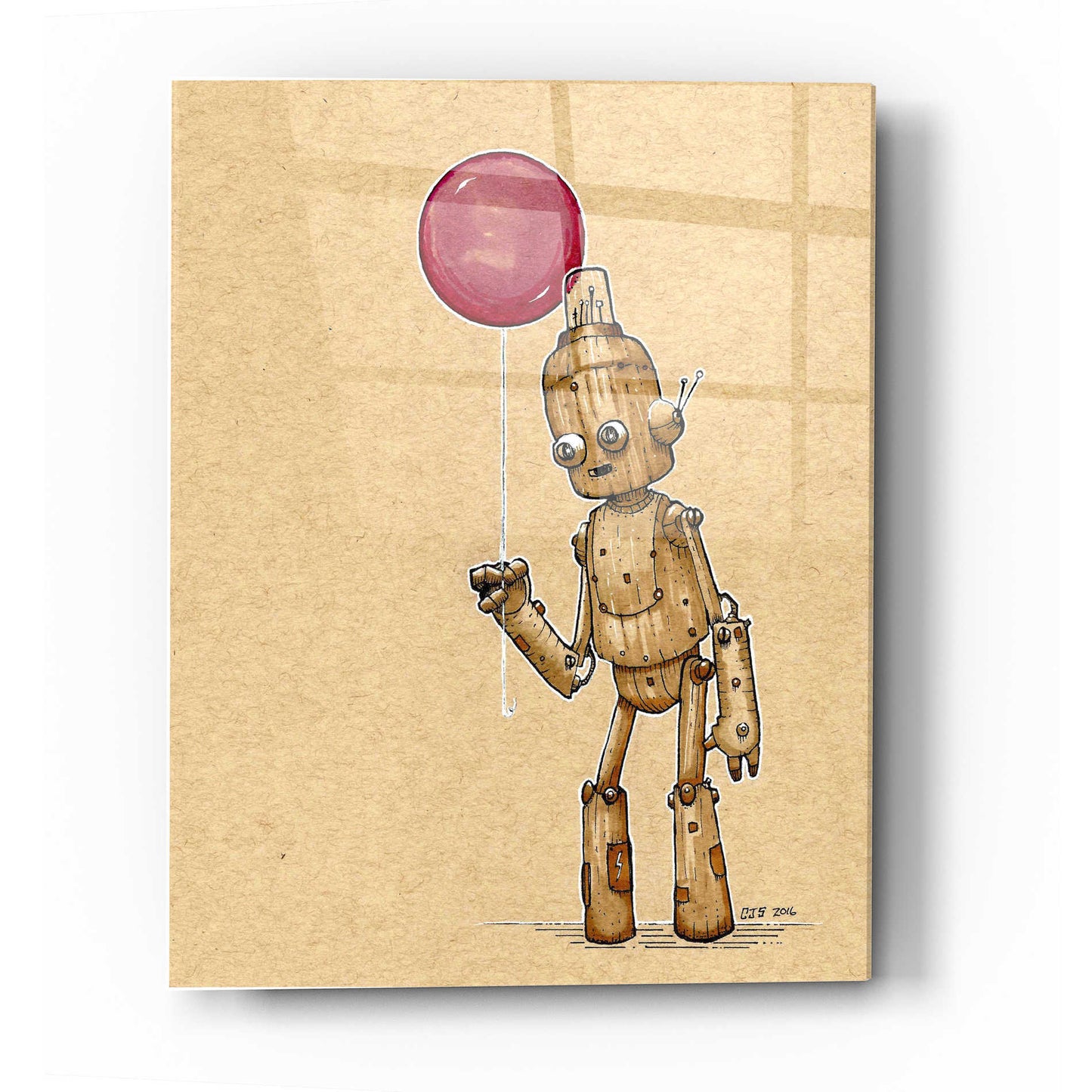 Epic Art 'Ink Bot Balloon' by Craig Snodgrass, Acrylic Glass Wall Art,12x16