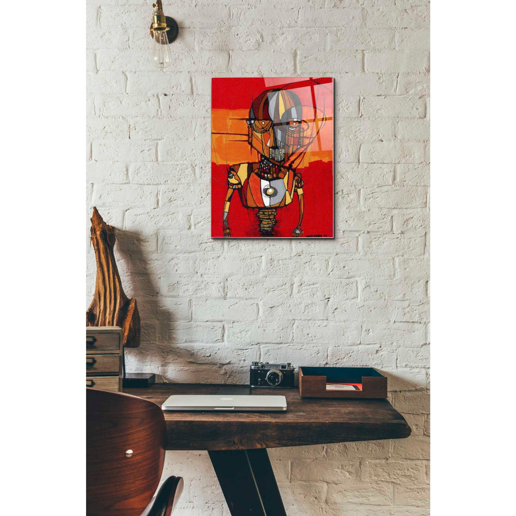Epic Art 'Segmented Man Orange' by Craig Snodgrass, Acrylic Glass Wall Art,12x16
