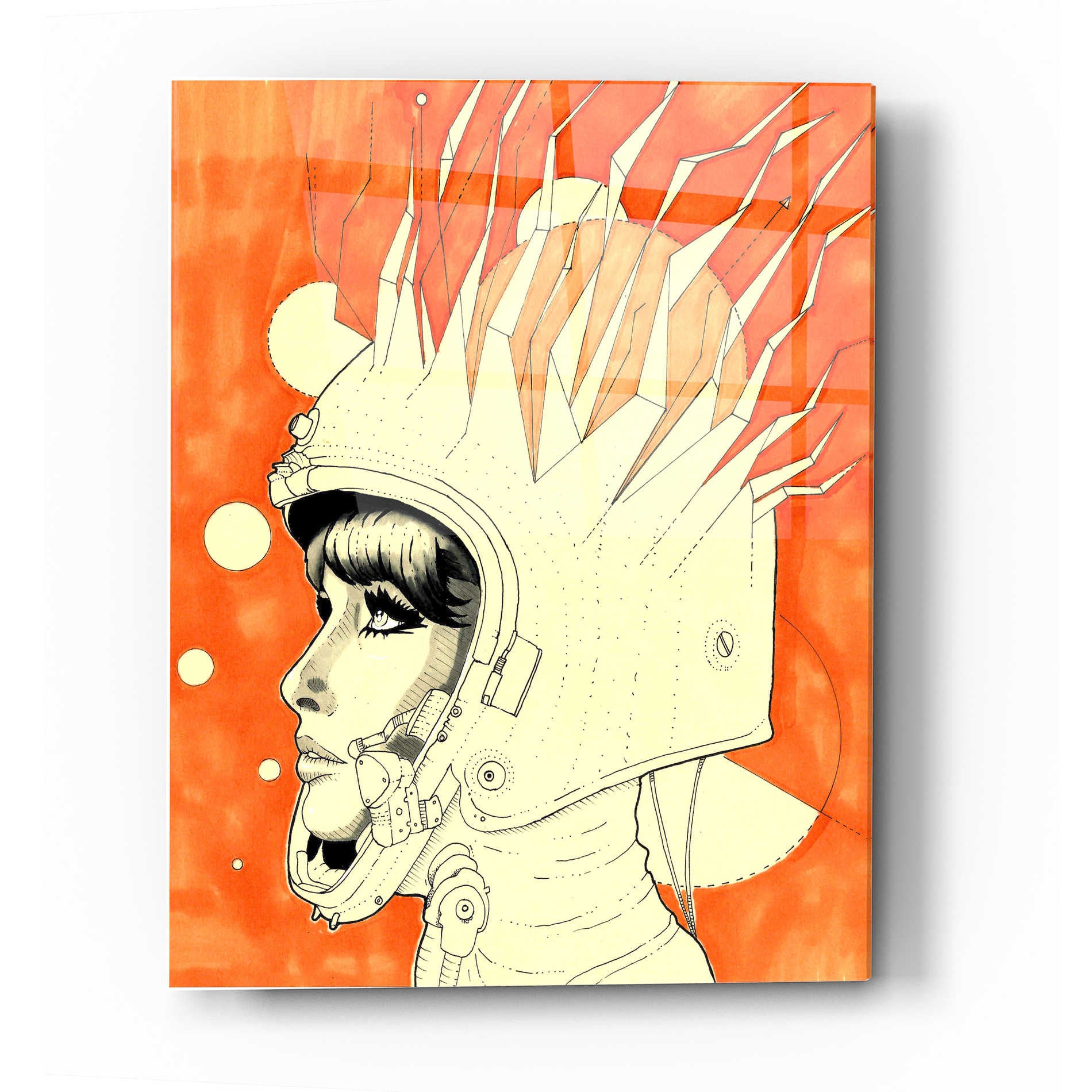 Epic Art 'Space Queen Fire' by Craig Snodgrass, Acrylic Glass Wall Art,12x16