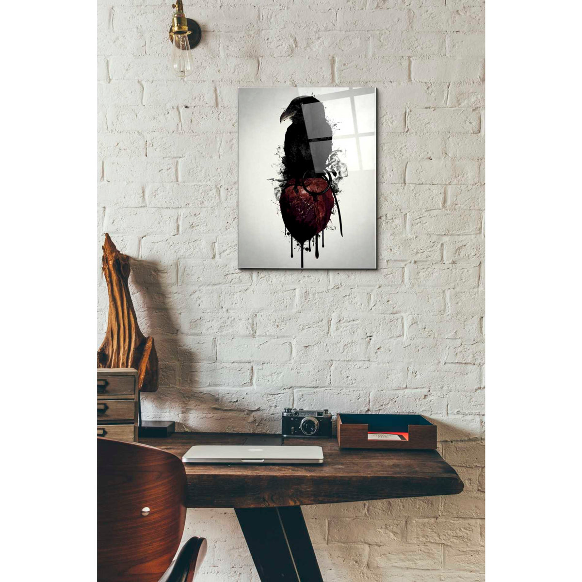 Epic Art 'Raven and Heart Grenade' by Nicklas Gustafsson, Acrylic Glass Wall Art,12x16