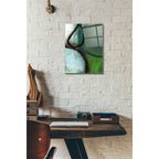 Epic Art 'Green Abstract' by Linda Woods, Acrylic Glass Wall Art,12x16
