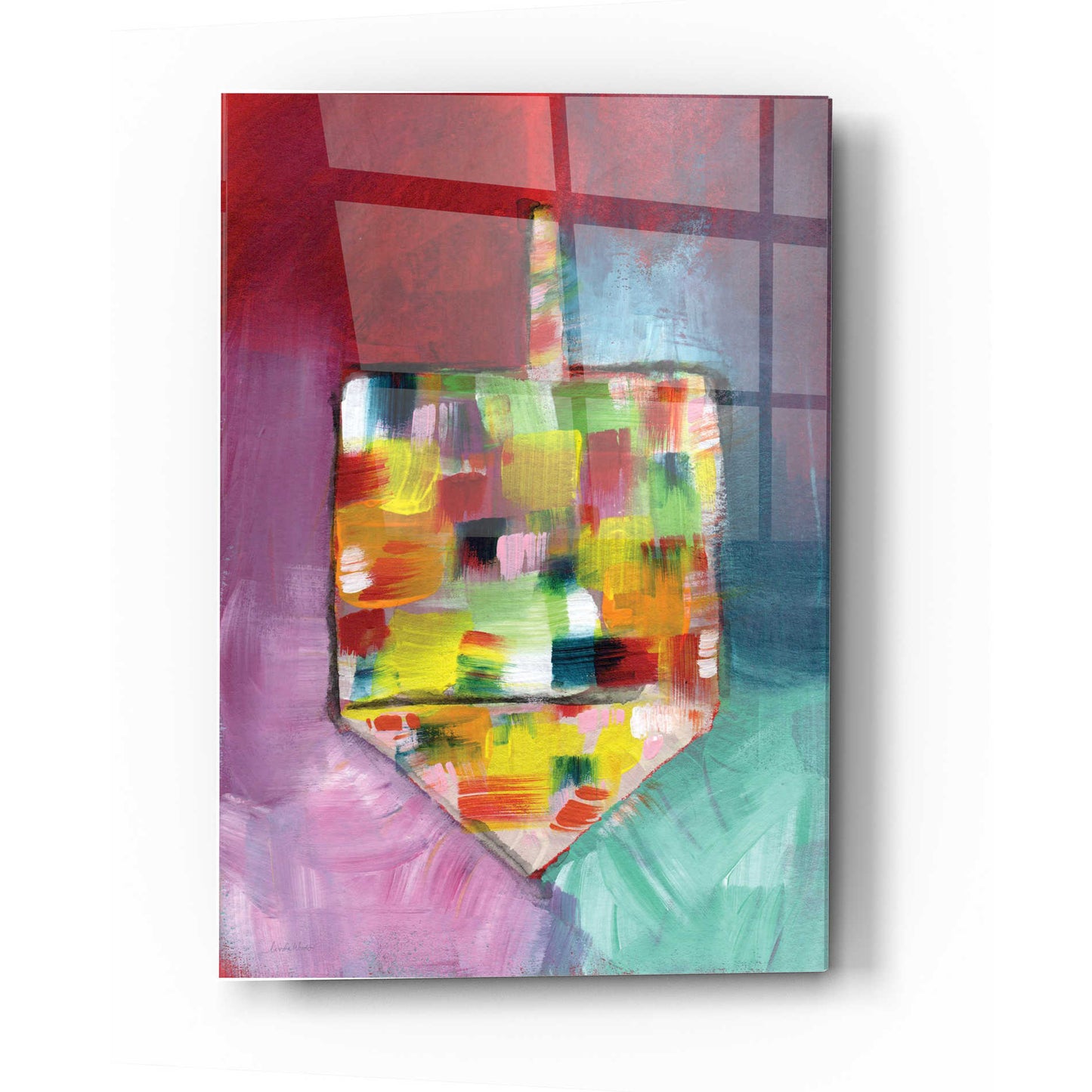 Epic Art 'Dreidel of Many Colors' by Linda Woods, Acrylic Glass Wall Art,12x16