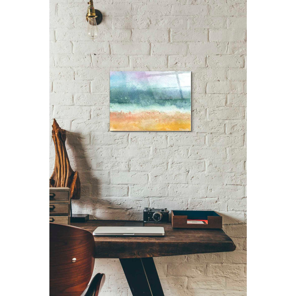 Epic Art 'Beach' by Linda Woods, Acrylic Glass Wall Art,12x16