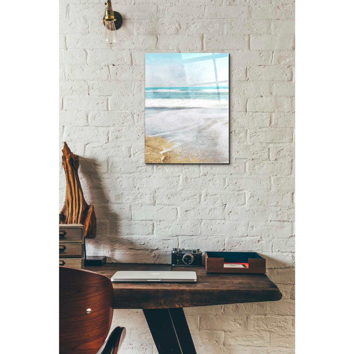 Epic Art 'Serene Coast Vertical' by Linda Woods, Acrylic Glass Wall Art,12x16