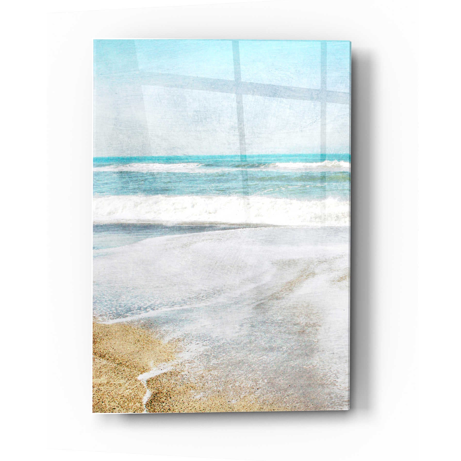 Epic Art 'Serene Coast Vertical' by Linda Woods, Acrylic Glass Wall Art,12x16