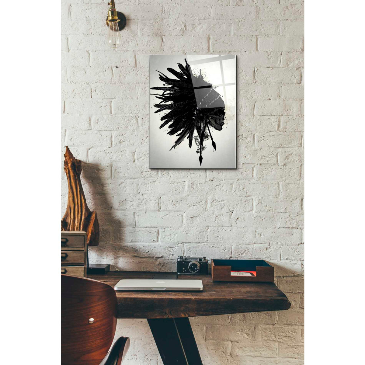 Epic Art 'Warbonnet Skull' by Nicklas Gustafsson, Acrylic Glass Wall Art,12x16