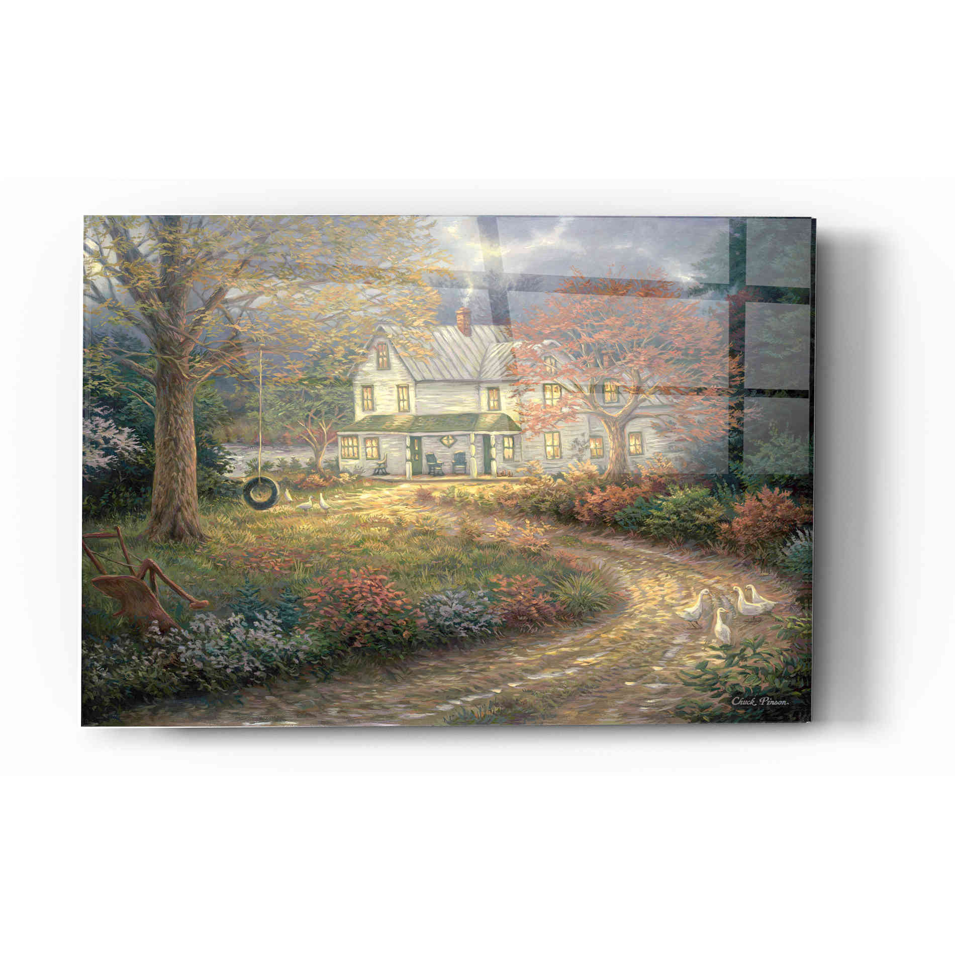 Epic Art 'Mid Country Farmhouse' by Chuck Pinson, Acrylic Glass Wall Art,12x16