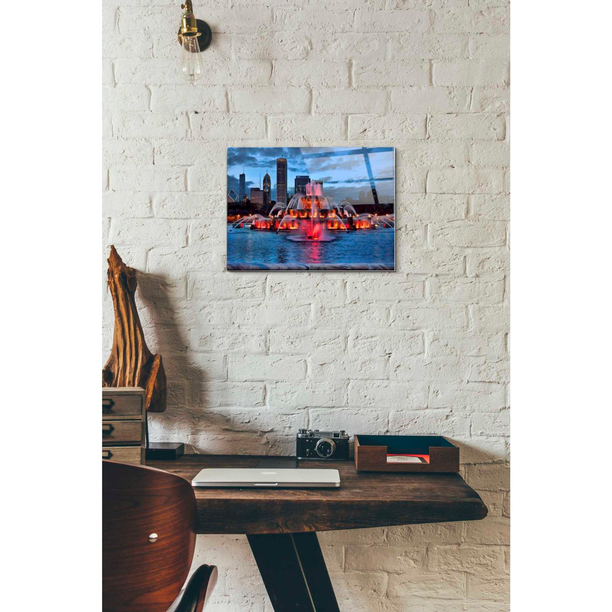 Epic Art 'Buckingham Fountain Lit,' Acrylic Glass Wall Art,12x16