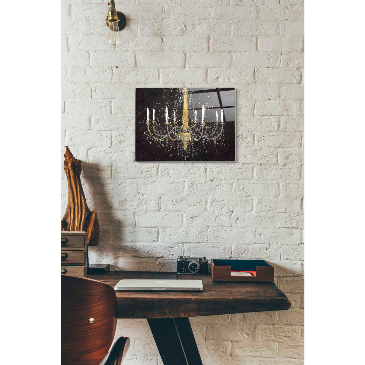 Epic Art 'Grand Chandelier Black I' by James Wiens, Acrylic Glass Wall Art,12x16