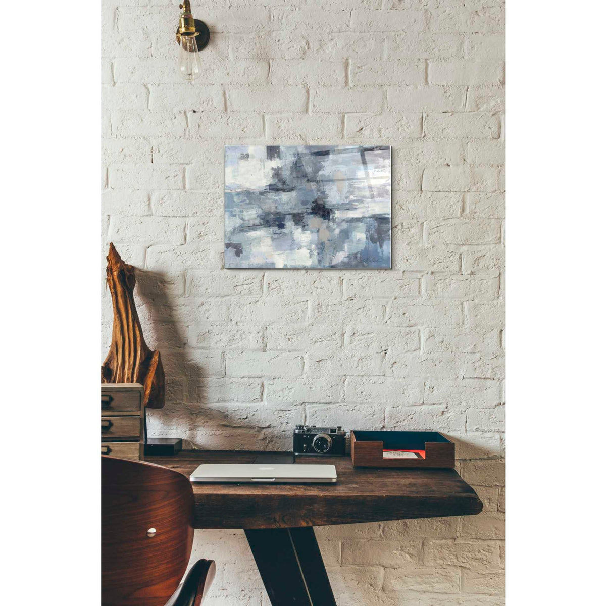 Epic Art 'In The Clouds Indigo and Grey' by Silvia Vassileva, Acrylic Glass Wall Art,12x16