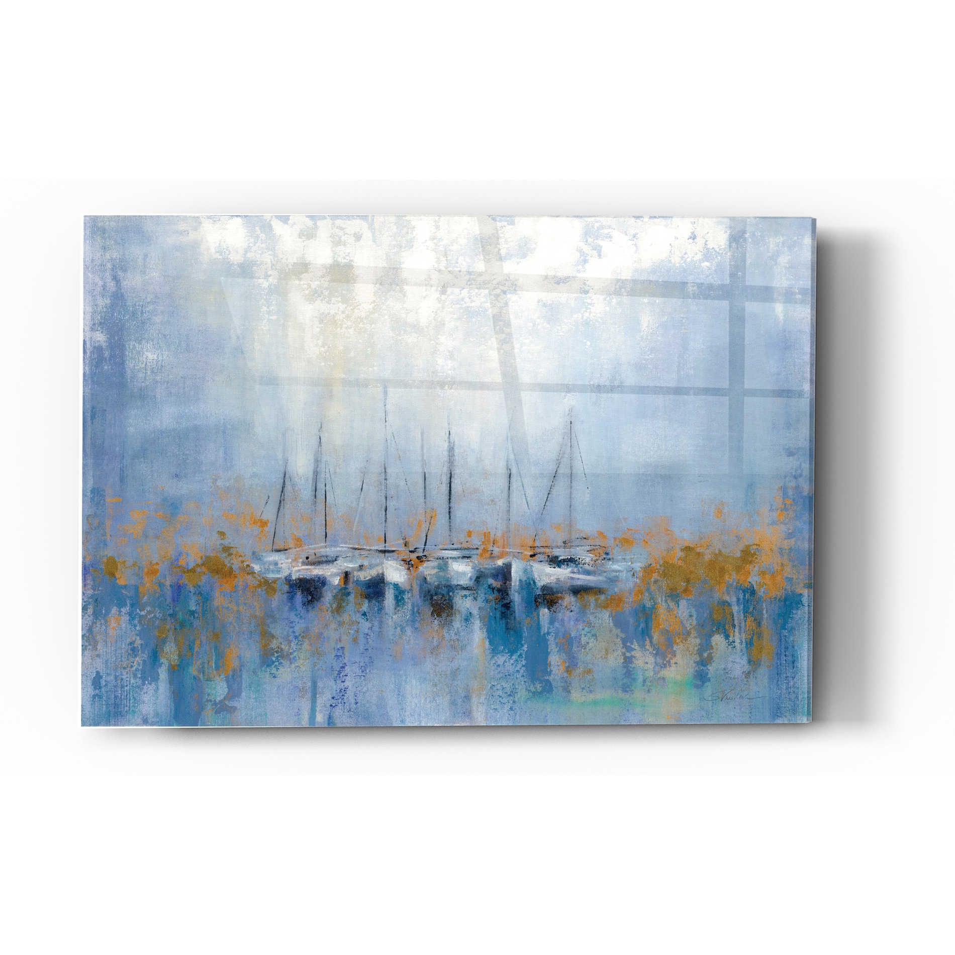 Epic Art 'Boats in the Harbor' by Silvia Vassileva, Acrylic Glass Wall Art,12x16