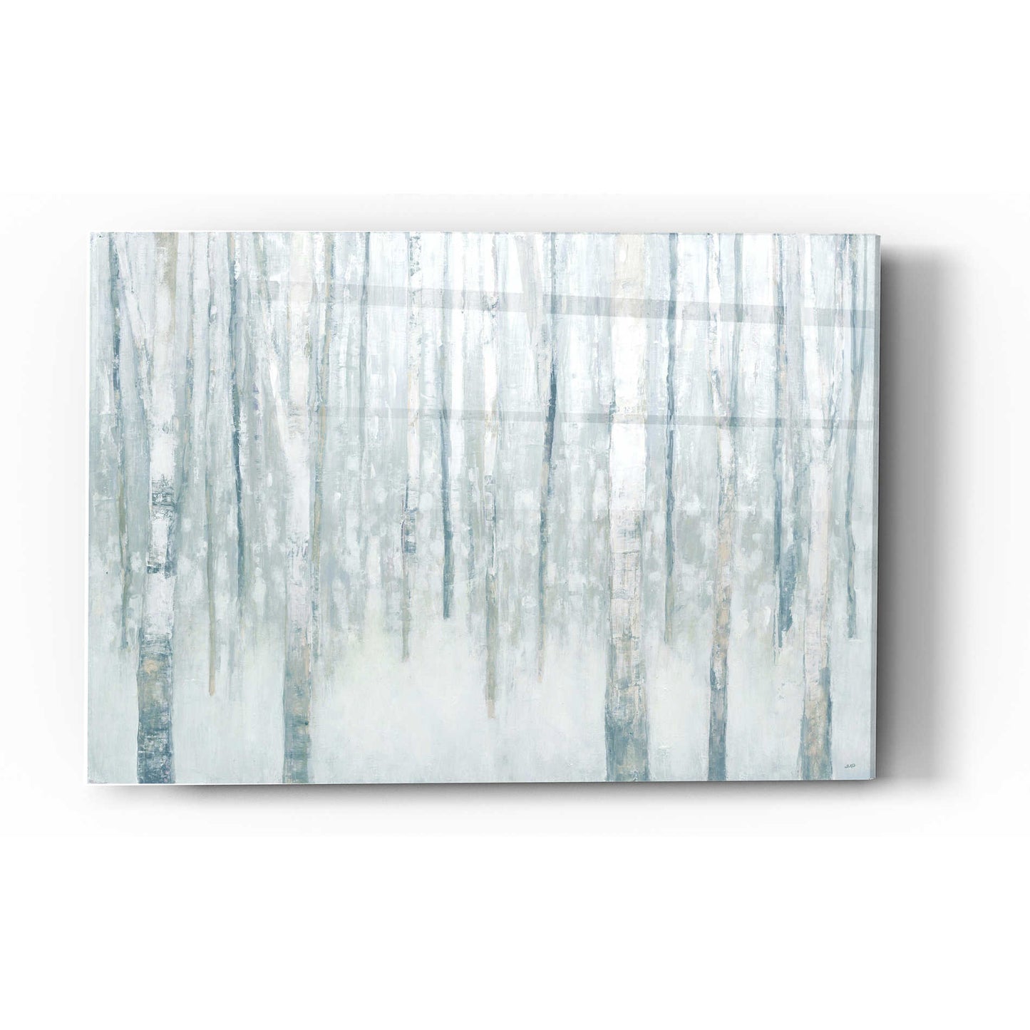 Epic Art 'Birches In Winter Blue' by Julia Purinton, Acrylic Glass Wall Art,12x16
