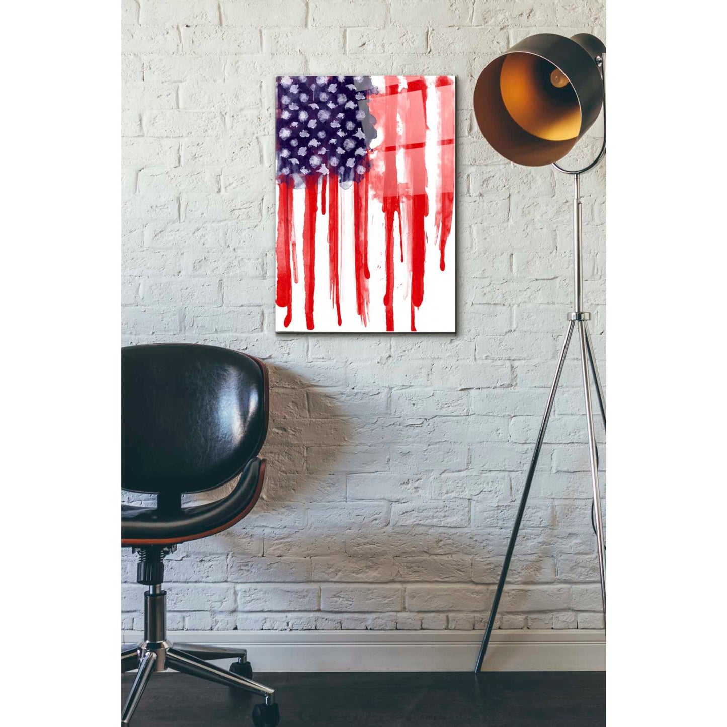 Epic Art 'American Flag Splatter' by Nicklas Gustafsson, Acrylic Glass Wall Art,16x24