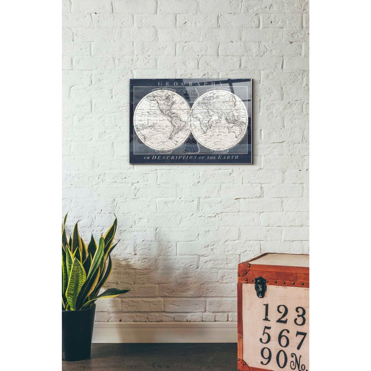 Epic Art 'Old World Globe' by Wild Apple Portfolio, Acrylic Glass Wall Art,16x24
