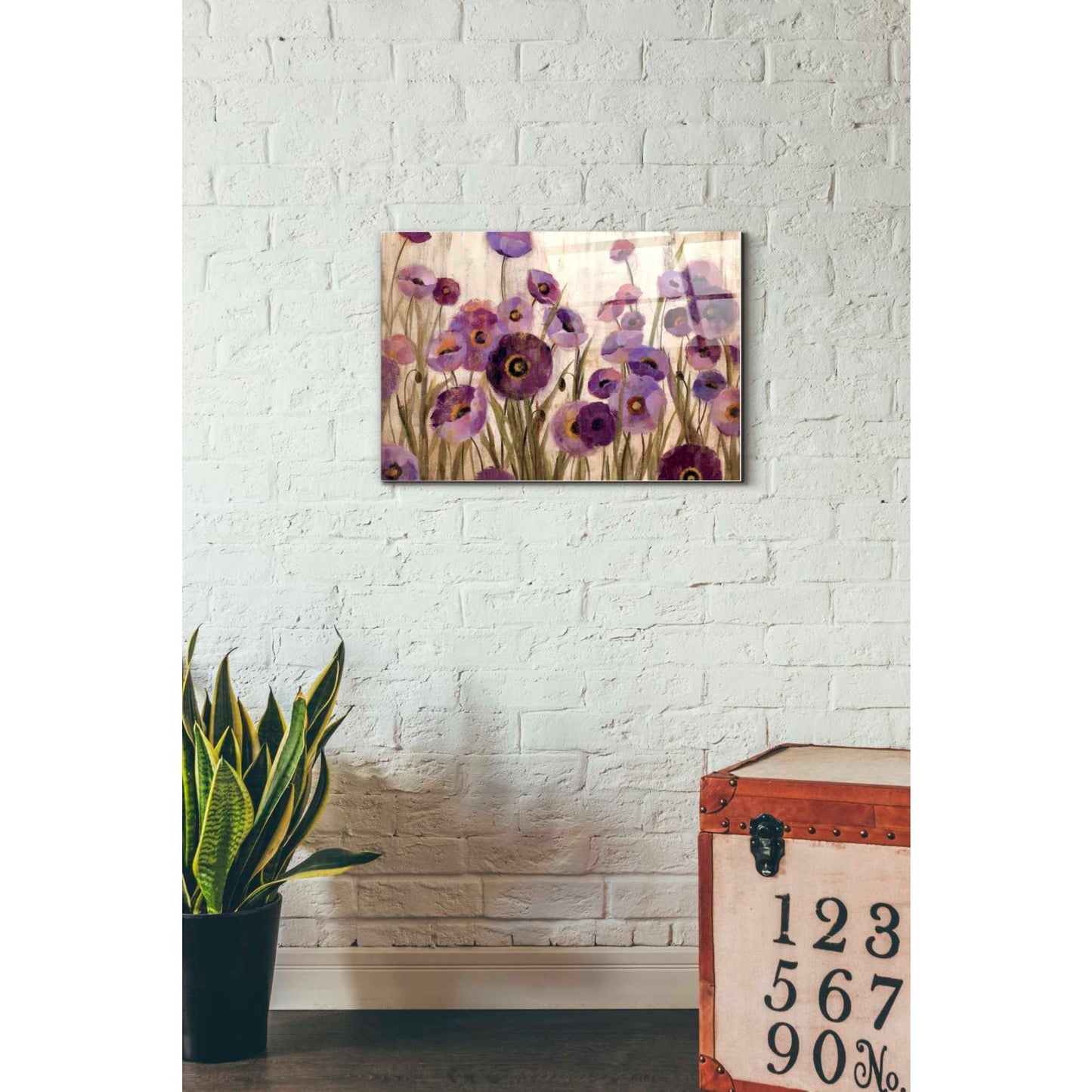 Epic Art 'Pink And Purple Flowers' by Silvia Vassileva, Acrylic Glass Wall Art,16x24