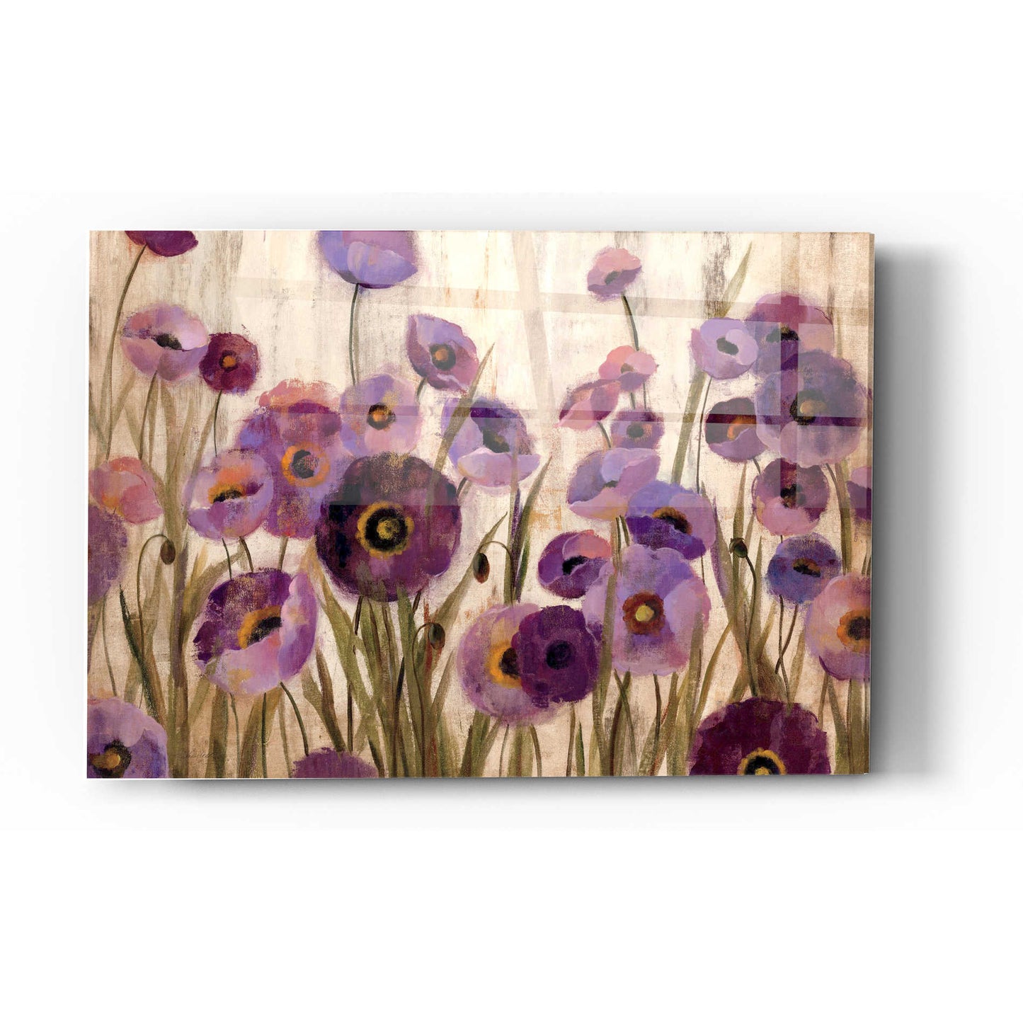 Epic Art 'Pink And Purple Flowers' by Silvia Vassileva, Acrylic Glass Wall Art,16x24