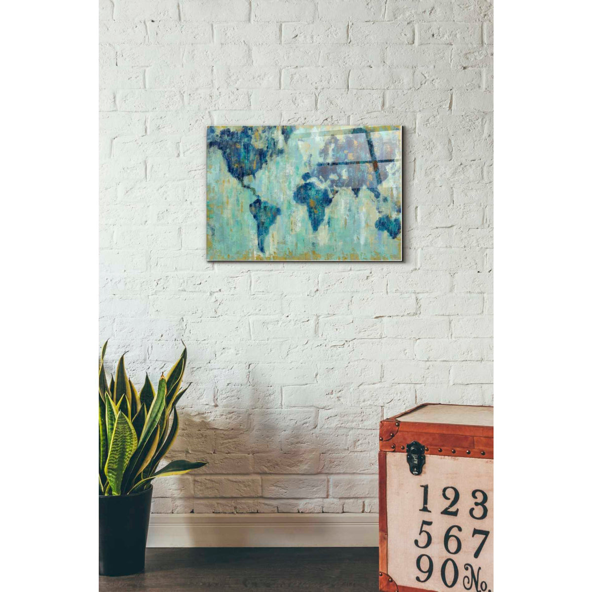 Epic Art 'Map Of The World' by Silvia Vassileva, Acrylic Glass Wall Art,16x24