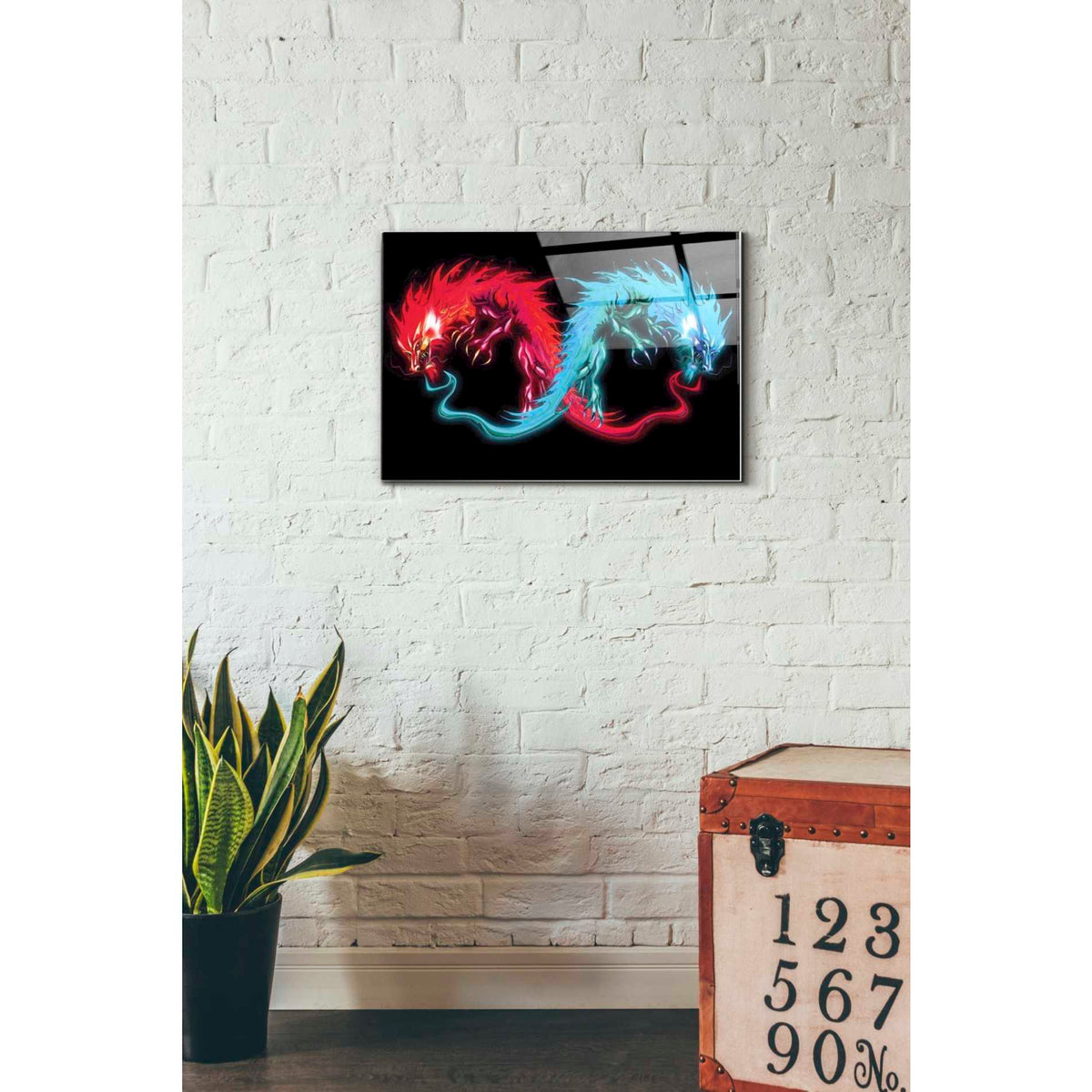 Epic Art 'Double Dragon' by Michael Stewart, Acrylic Glass Wall Art,16x24
