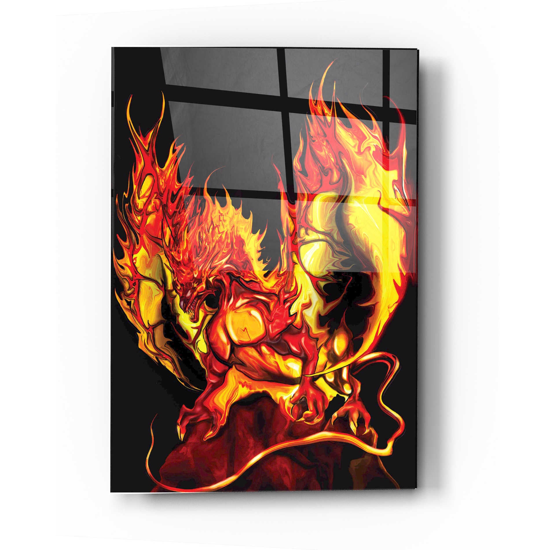 Epic Art 'Dragon Fire' by Michael Stewart, Acrylic Glass Wall Art,16x24