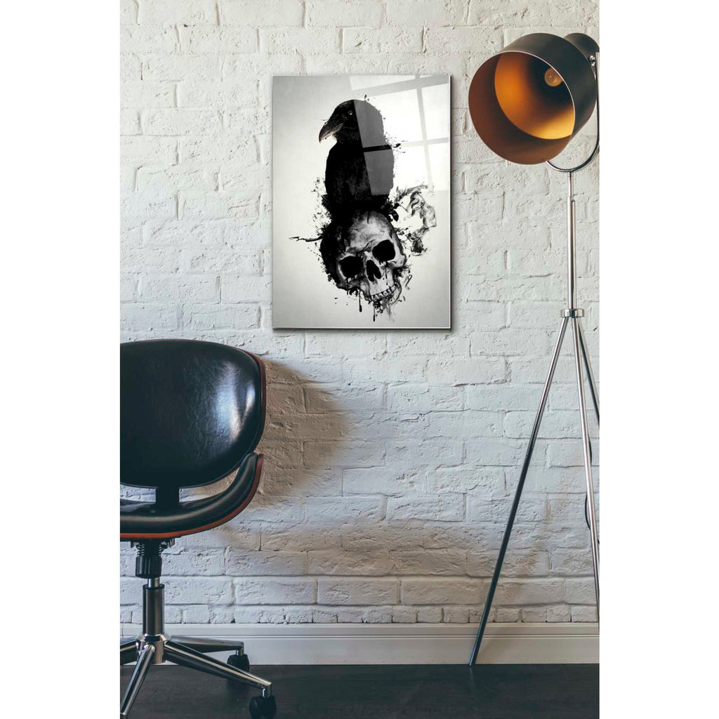 Epic Art 'Raven and Skull' by Nicklas Gustafsson, Acrylic Glass Wall Art,16x24