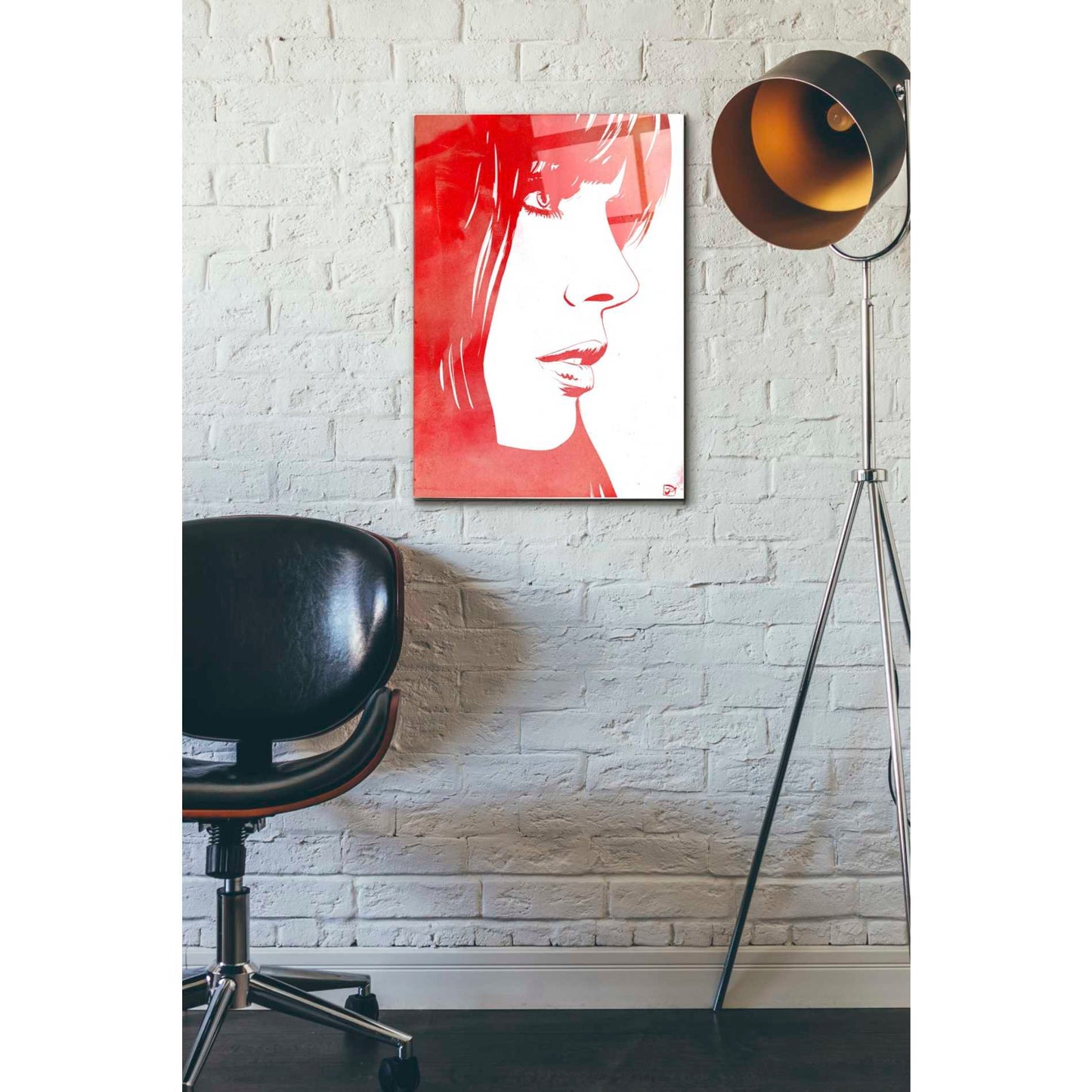 Epic Art "Portrait in Red" by Giuseppe Cristiano, Acrylic Glass Wall Art,16x24