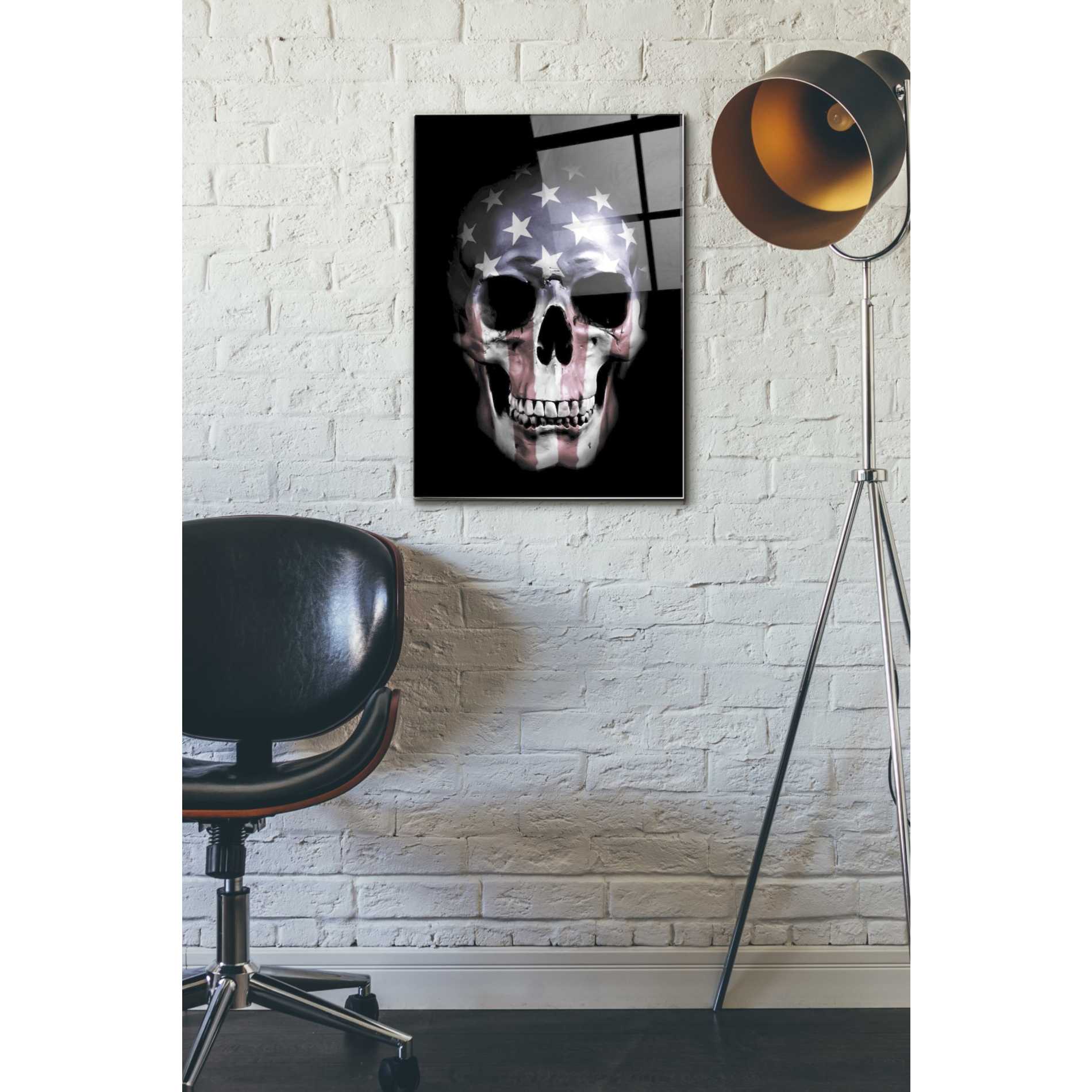 Epic Art 'American Skull' by Nicklas Gustafsson, Acrylic Glass Wall Art,16x24