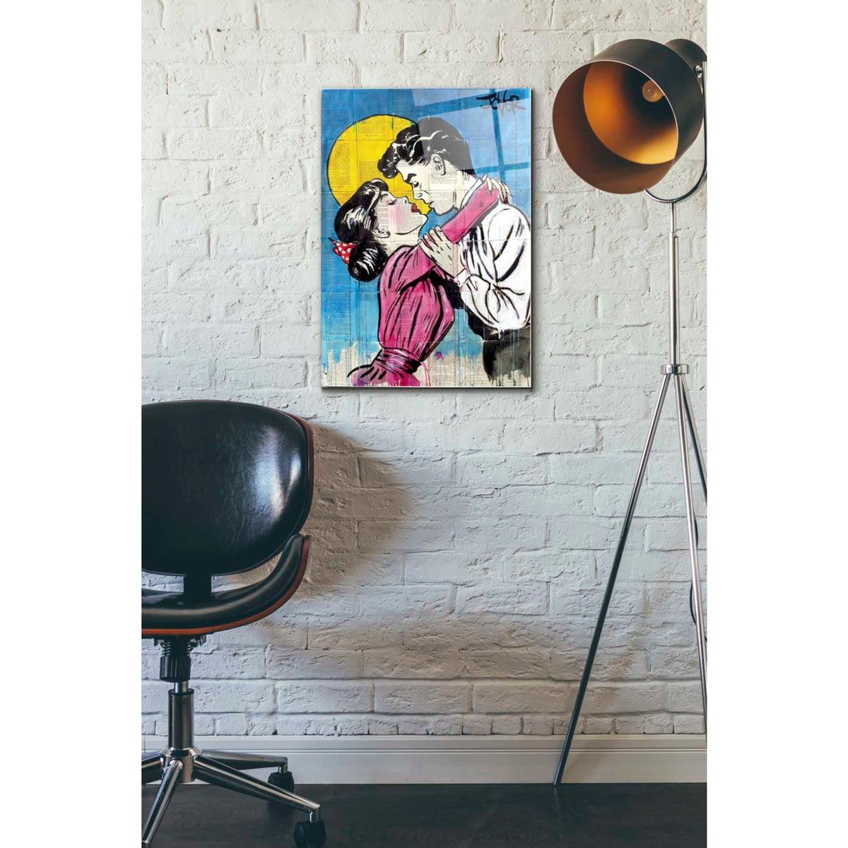Epic Art 'Love Moon Pop' by Loui Jover, Acrylic Glass Wall Art,16x24