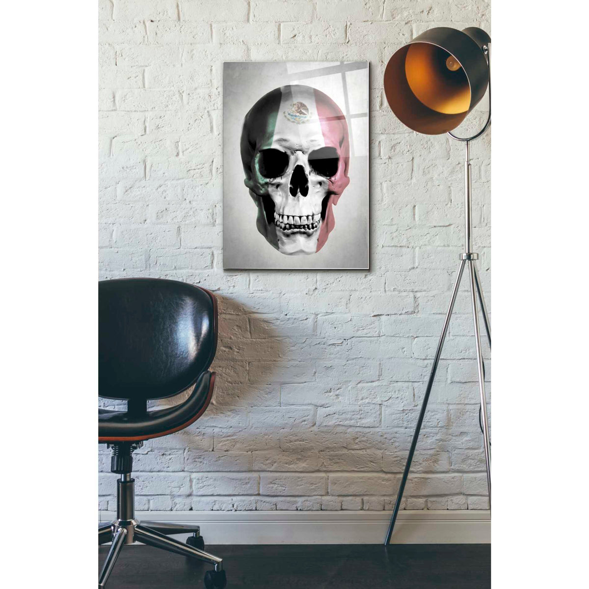 Epic Art 'Mexican Skull Grey' by Nicklas Gustafsson, Acrylic Glass Wall Art,16x24