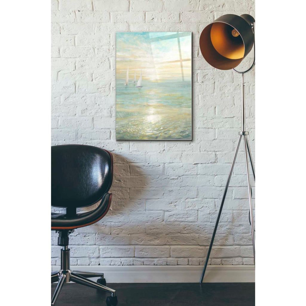 Epic Art 'Sunrise Sailboats I' by Danhui Nai, Acrylic Glass Wall Art,16x24
