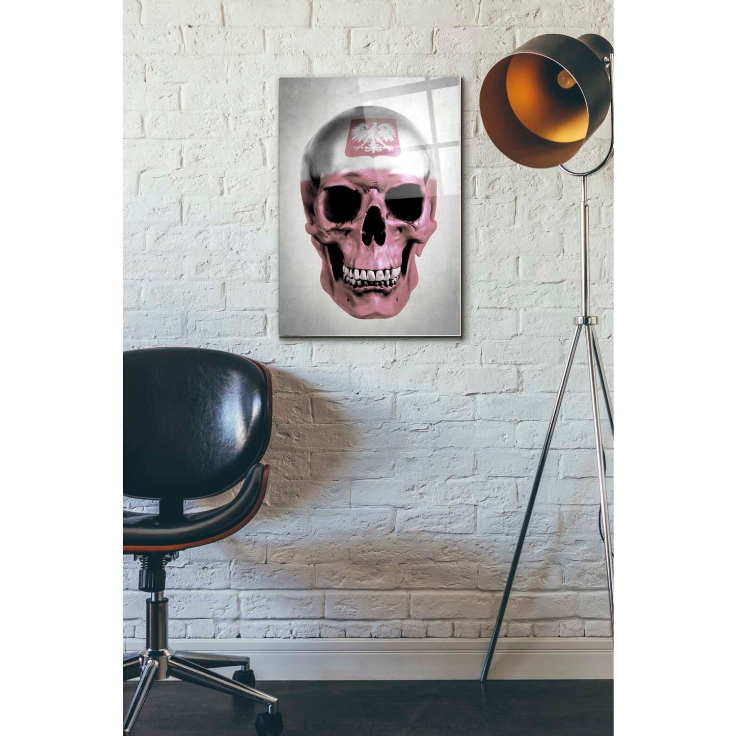 Epic Art 'Polish Skull-Grey' by Nicklas Gustafsson, Acrylic Glass Wall Art,16x24