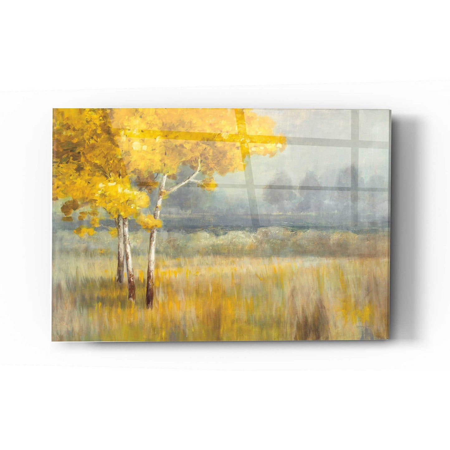 Epic Art 'Yellow Landscape' by Danhui Nai, Acrylic Glass Wall Art,16x24