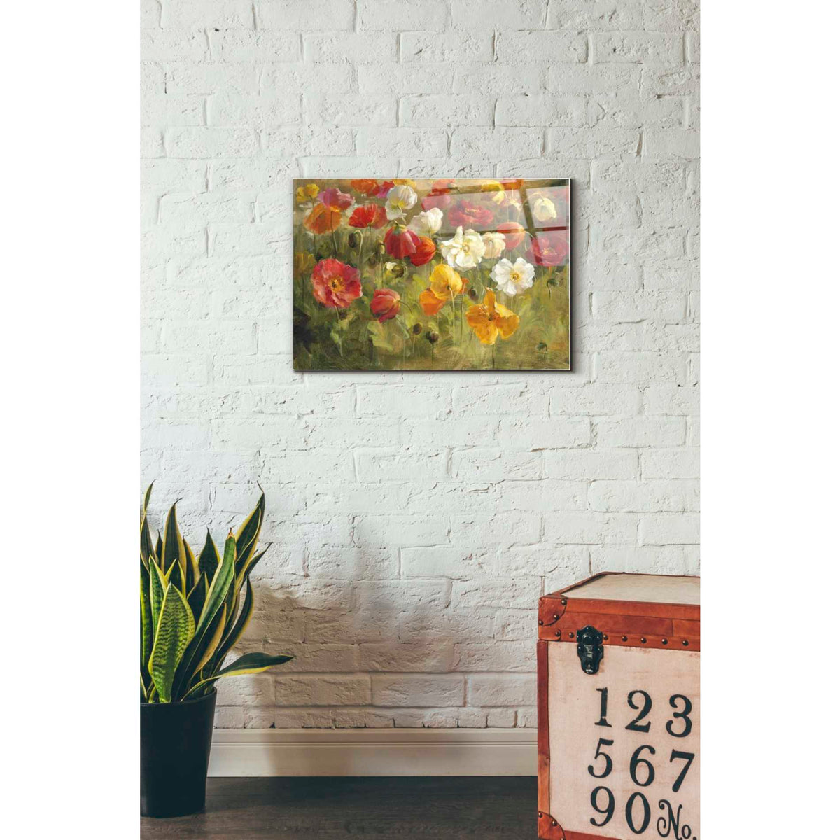 Epic Art 'Poppy Field' by Danhui Nai, Acrylic Glass Wall Art,16x24