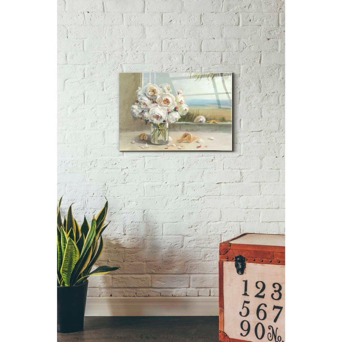 Epic Art 'Coastal Roses v.2' by Danhui Nai, Acrylic Glass Wall Art,16x24
