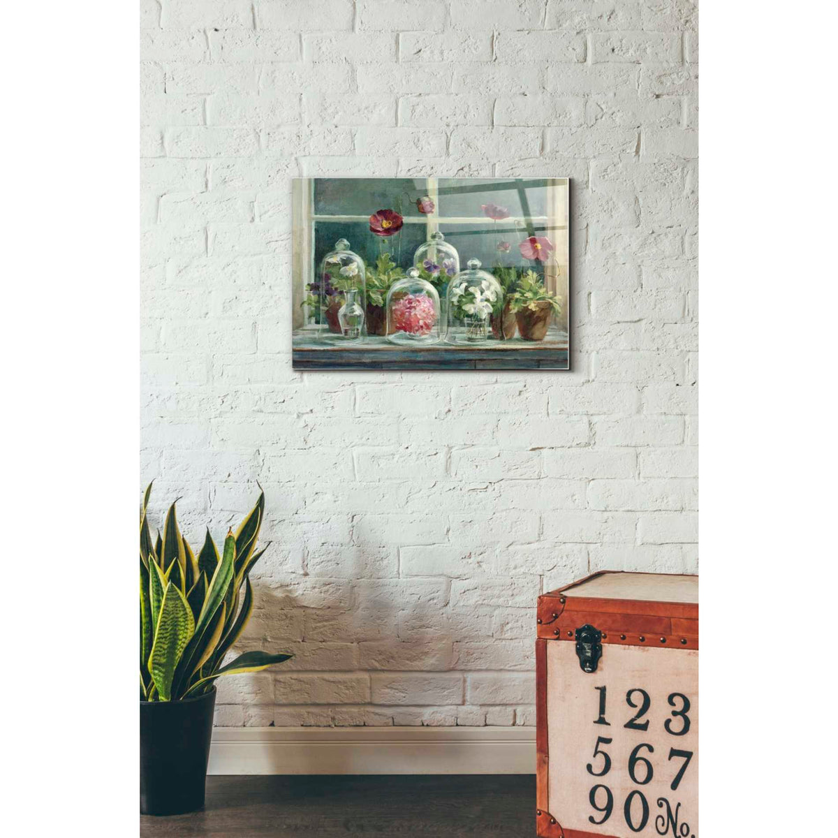Epic Art 'Purple Poppies Windowsill Crop' by Danhui Nai, Acrylic Glass Wall Art,16x24