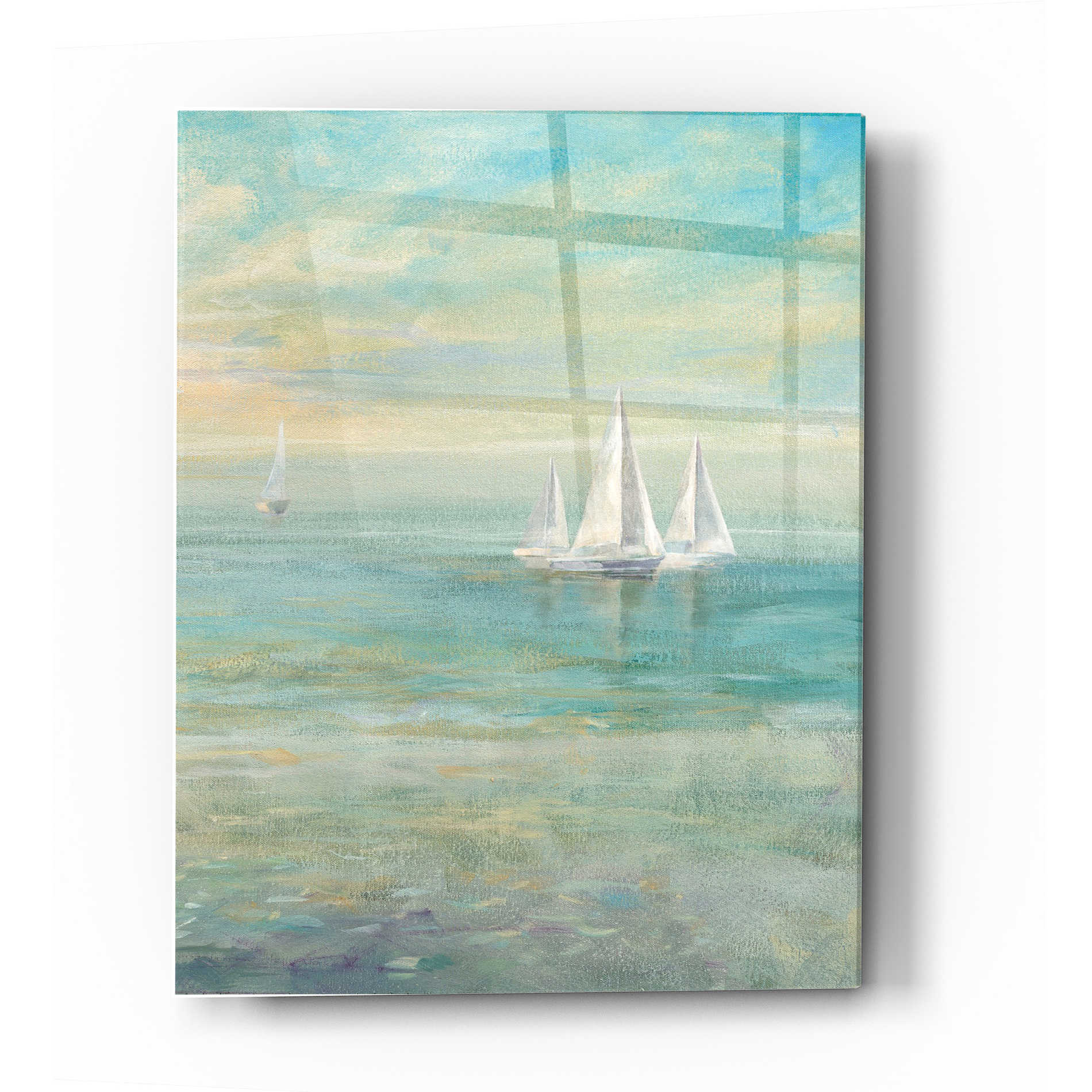 Epic Art 'Sunrise Sailboats II' by Danhui Nai, Acrylic Glass Wall Art,16x24