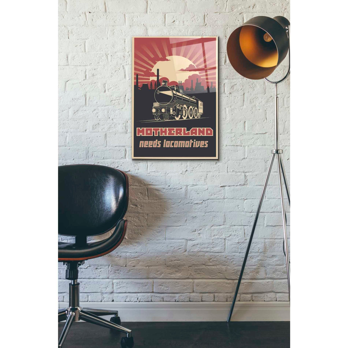 Epic Art 'Motherland Needs Locomotives' Acrylic Glass Wall Art,16x24
