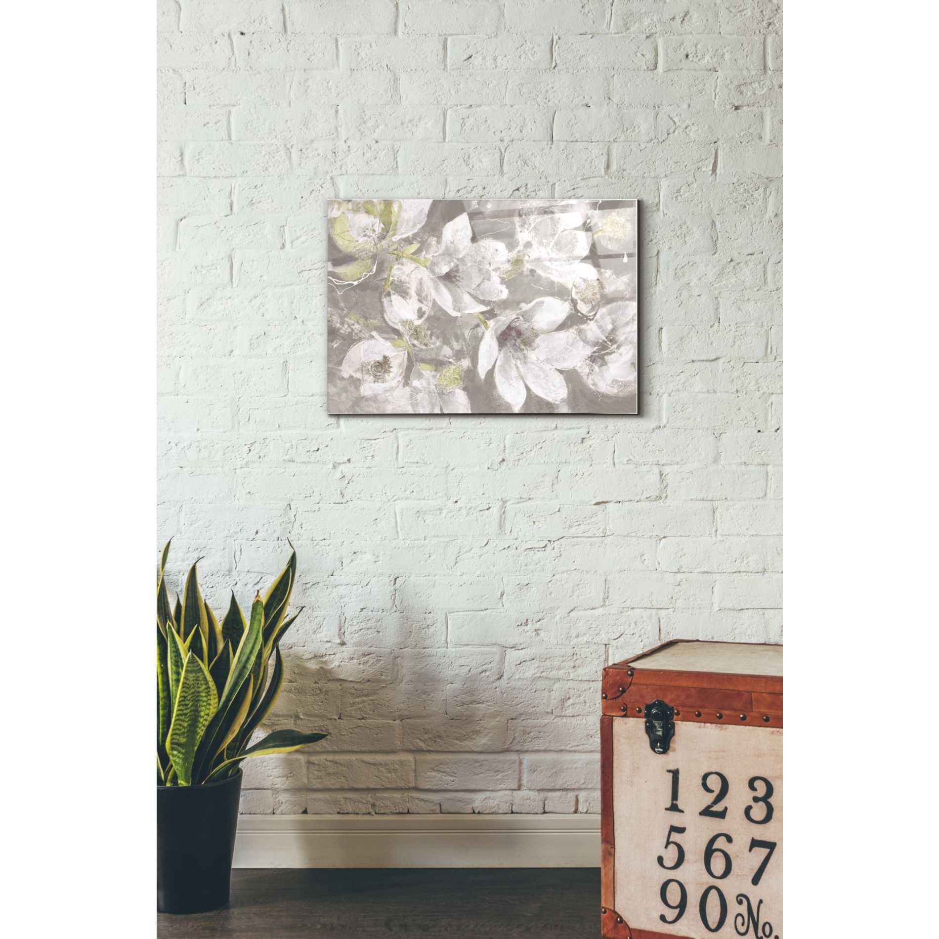 Epic Art 'Magnolias in Bloom Greige' by Albena Hristova, Acrylic Glass Wall Art,16x24