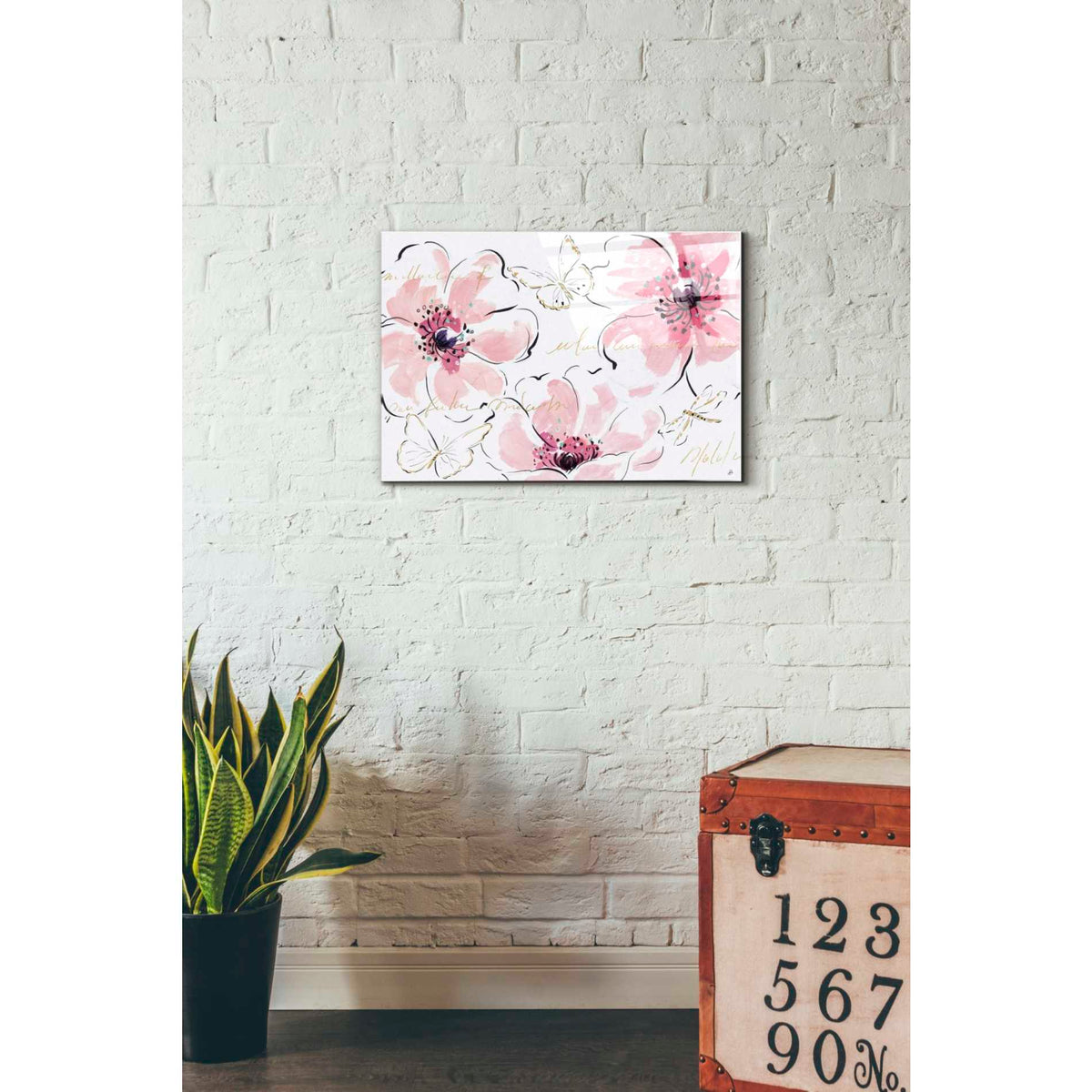 Epic Art 'Simply Pink I' by Daphne Brissonet, Acrylic Glass Wall Art,16x24