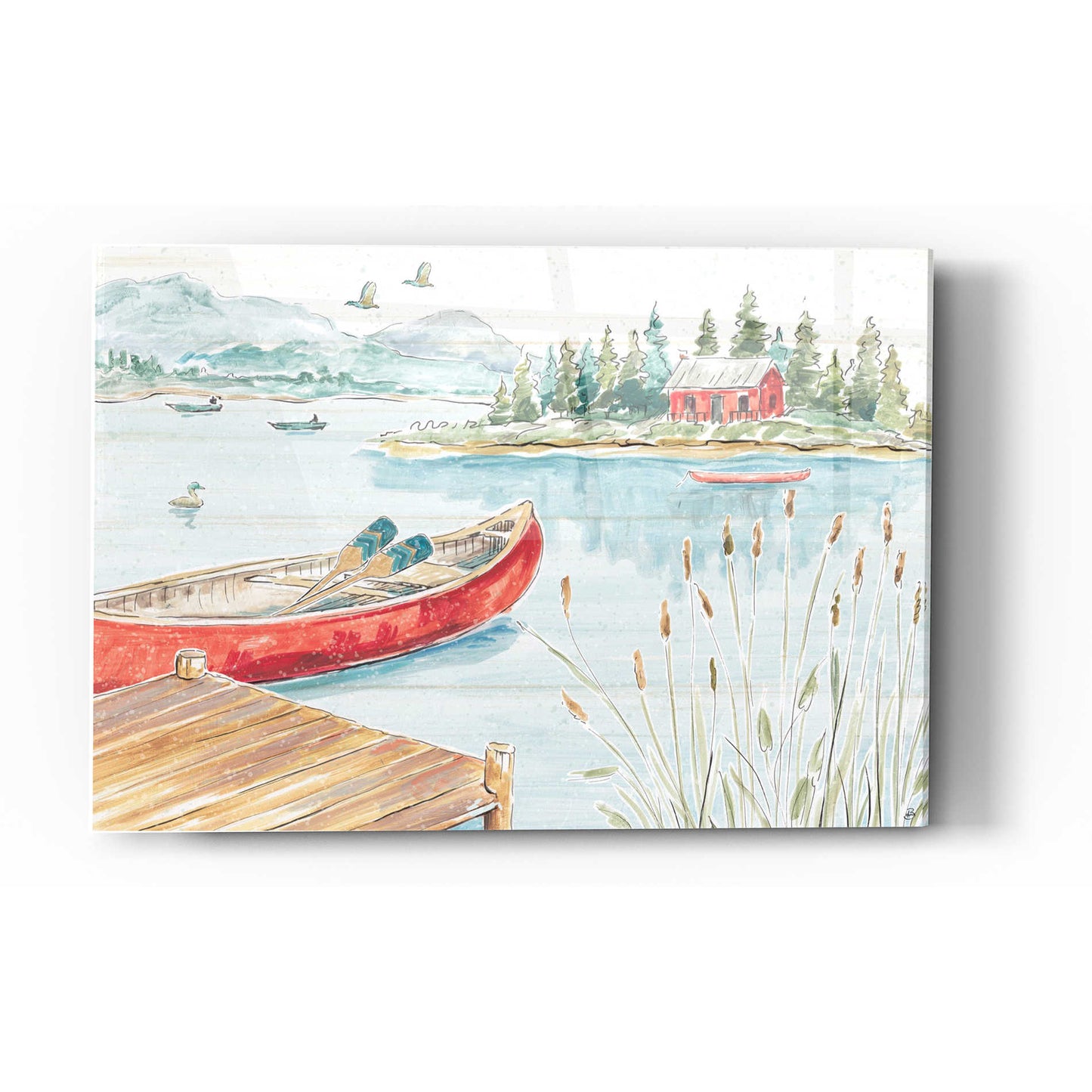Epic Art 'Lake Moments I' by Daphne Brissonet, Acrylic Glass Wall Art,16x24