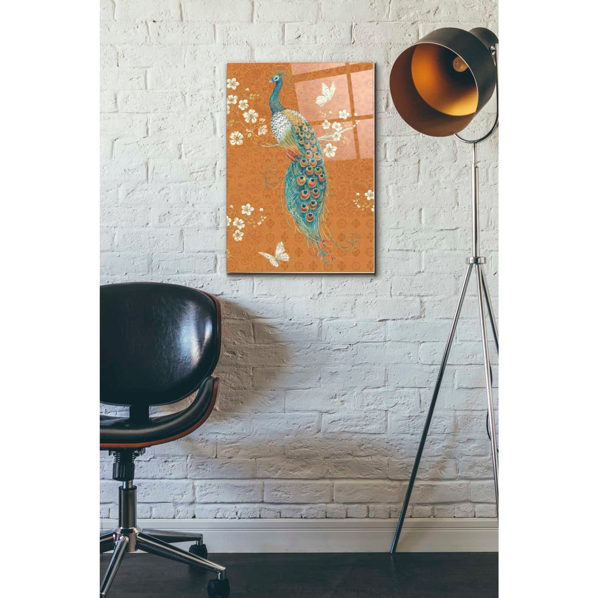 Epic Art 'Ornate Peacock X Spice' by Daphne Brissonet, Acrylic Glass Wall Art,16x24
