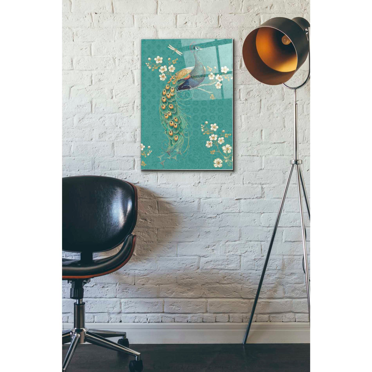 Epic Art 'Ornate Peacock IXD' by Daphne Brissonet, Acrylic Glass Wall Art,16x24