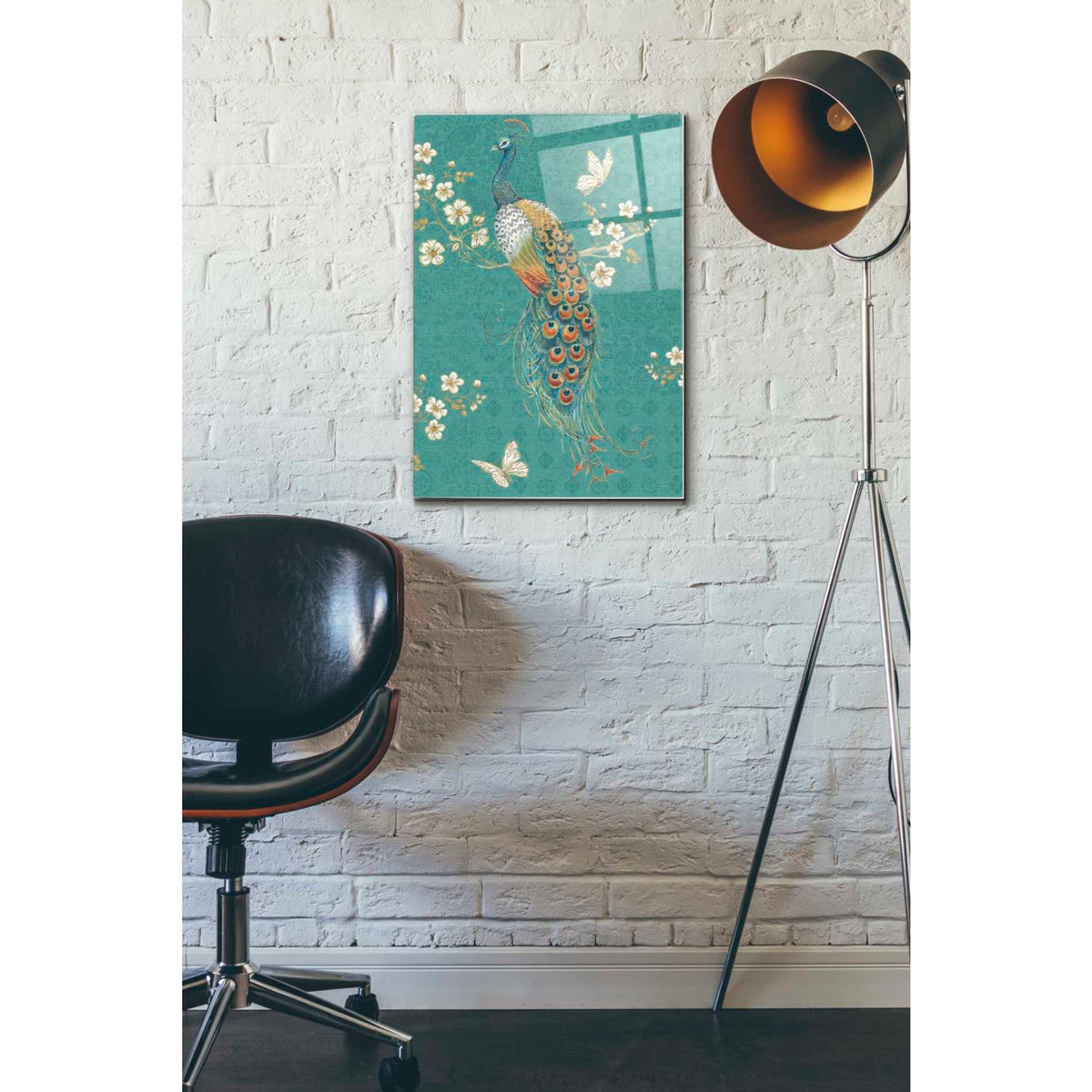 Epic Art 'Ornate Peacock XD' by Daphne Brissonet, Acrylic Glass Wall Art,16x24