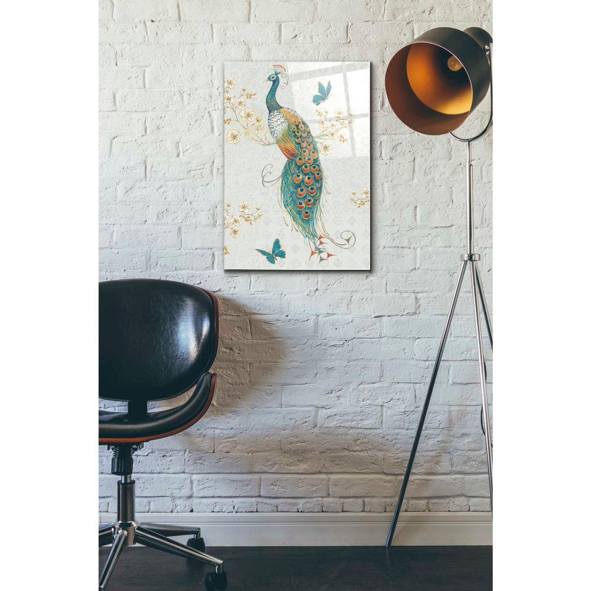 Epic Art 'Ornate Peacock XA' by Daphne Brissonet, Acrylic Glass Wall Art,16x24