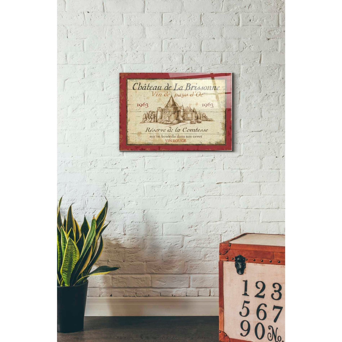 Epic Art 'French Wine Label I' by Daphne Brissonet, Acrylic Glass Wall Art,16x24